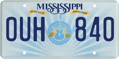 MS license plate OUH840