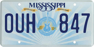 MS license plate OUH847