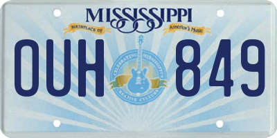 MS license plate OUH849