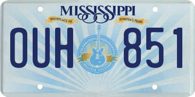 MS license plate OUH851