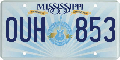MS license plate OUH853