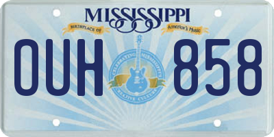 MS license plate OUH858