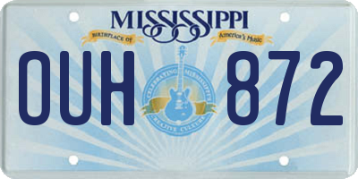 MS license plate OUH872