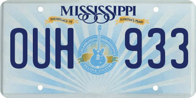 MS license plate OUH933