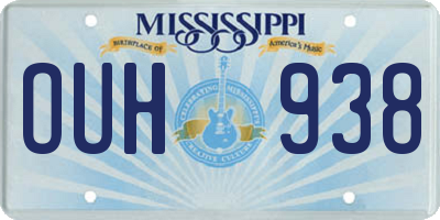 MS license plate OUH938