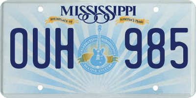 MS license plate OUH985