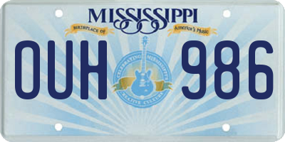 MS license plate OUH986