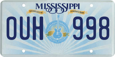 MS license plate OUH998