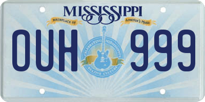 MS license plate OUH999