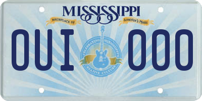 MS license plate OUI000