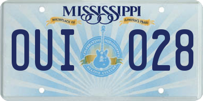 MS license plate OUI028
