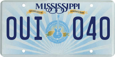 MS license plate OUI040