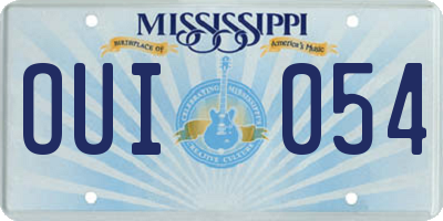 MS license plate OUI054