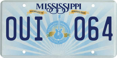 MS license plate OUI064