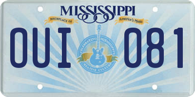 MS license plate OUI081