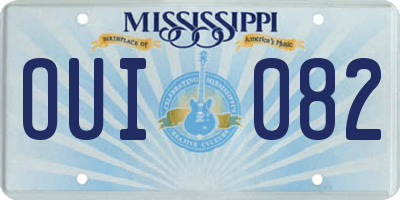 MS license plate OUI082