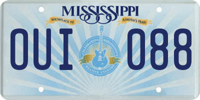 MS license plate OUI088