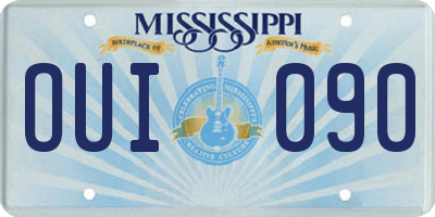 MS license plate OUI090