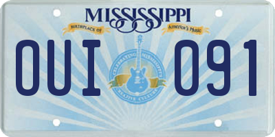 MS license plate OUI091