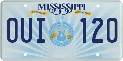 MS license plate OUI120