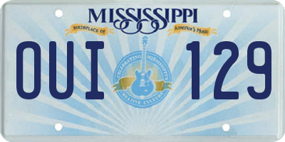 MS license plate OUI129