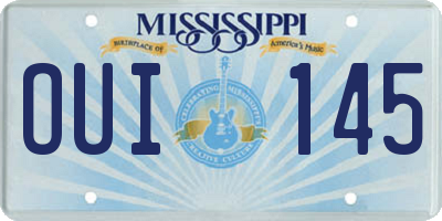MS license plate OUI145