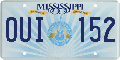 MS license plate OUI152