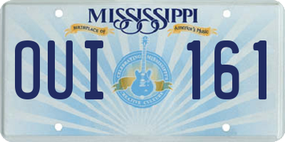 MS license plate OUI161