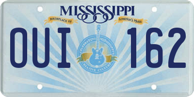 MS license plate OUI162