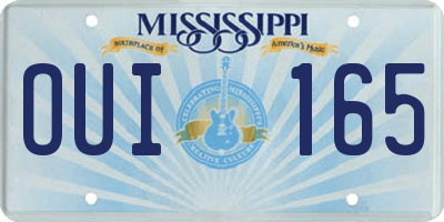 MS license plate OUI165