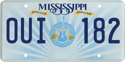 MS license plate OUI182