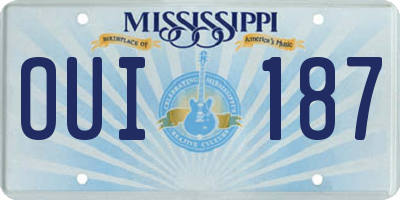 MS license plate OUI187