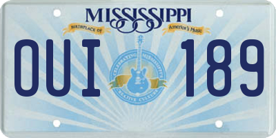 MS license plate OUI189
