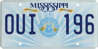 MS license plate OUI196