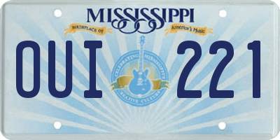 MS license plate OUI221