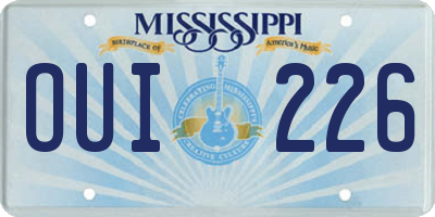 MS license plate OUI226