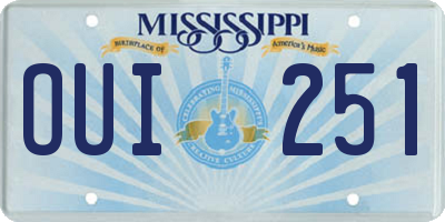 MS license plate OUI251