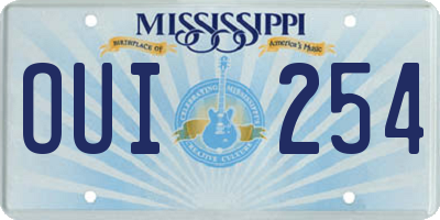 MS license plate OUI254
