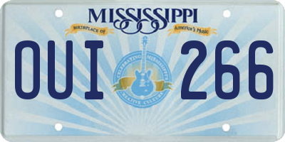 MS license plate OUI266