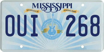 MS license plate OUI268