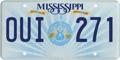MS license plate OUI271