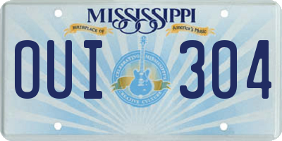 MS license plate OUI304
