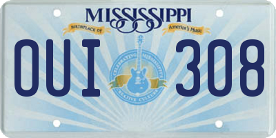 MS license plate OUI308