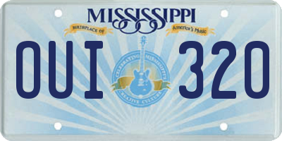 MS license plate OUI320