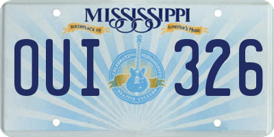 MS license plate OUI326