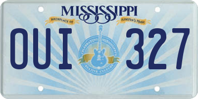 MS license plate OUI327
