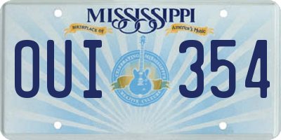 MS license plate OUI354