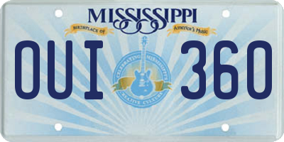 MS license plate OUI360