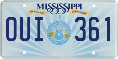 MS license plate OUI361