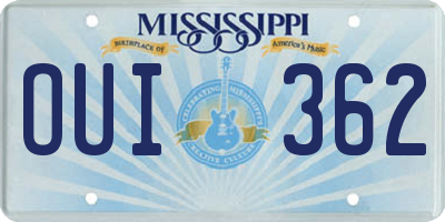 MS license plate OUI362